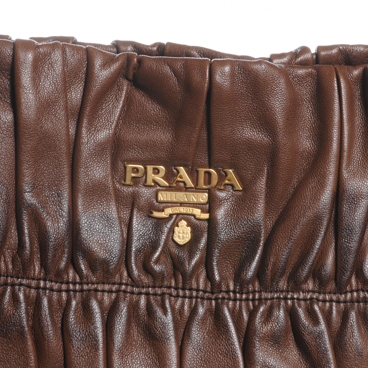 Prada Nappa Gaufre Shopping Tote Brown 5 of 8