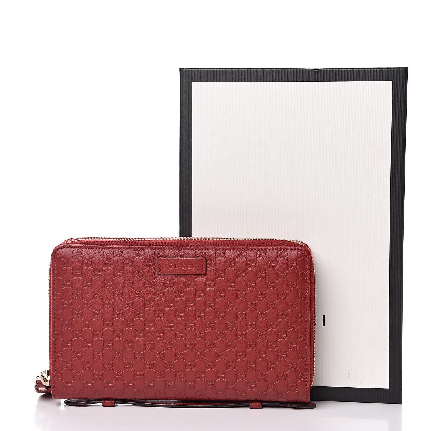 Gucci Microguccissima Zip Around Top Handle Travel Wallet Red 12 of 12