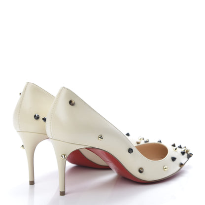 Christian Louboutin Kid Degraspike 70 Pumps 37 White Ivory Pop Corn 4 of 7