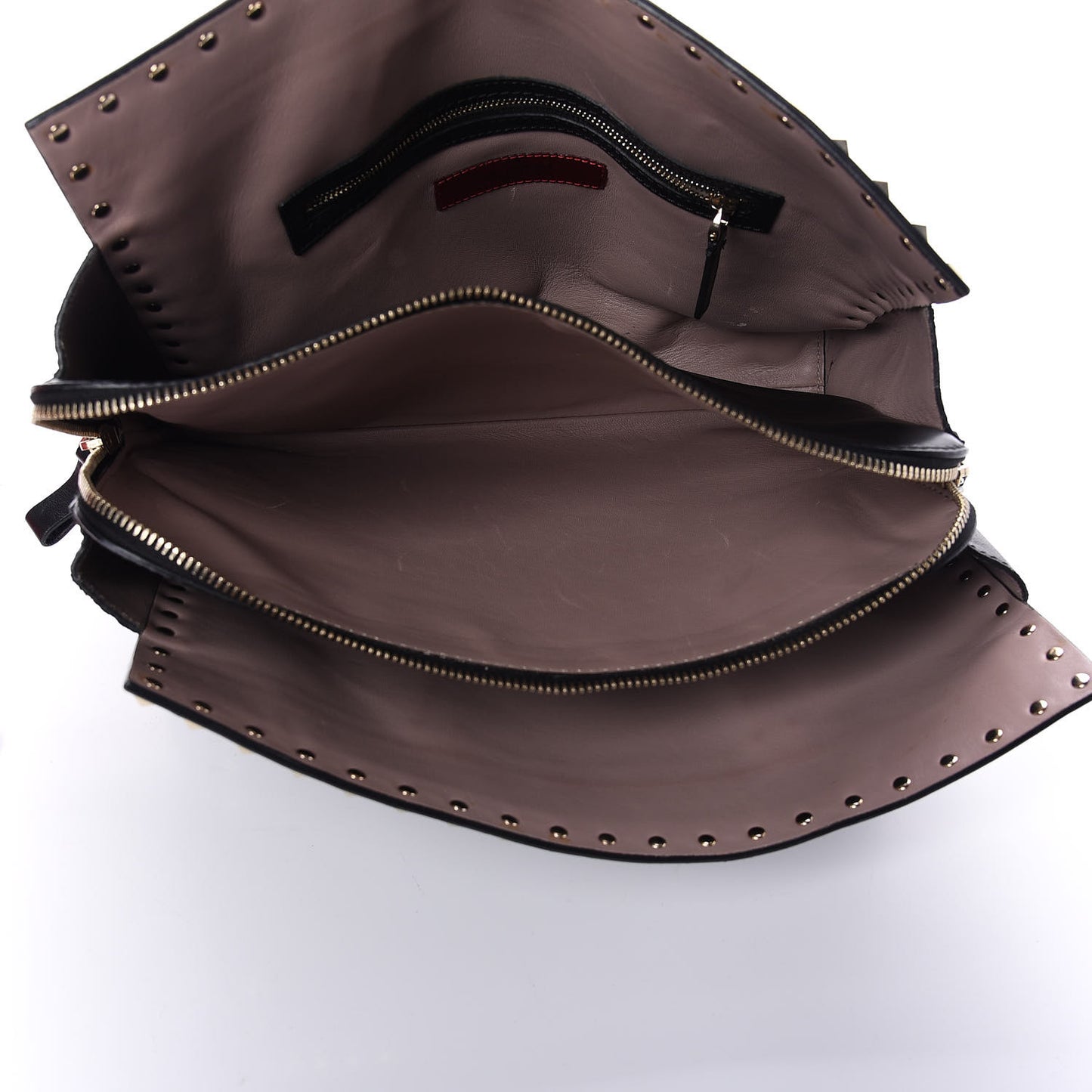 Vitello Small Rockstud Top Handle Tote Black