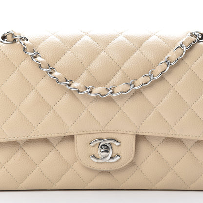 Chanel Caviar Quilted Medium Double Flap Beige Clair 8 of 16