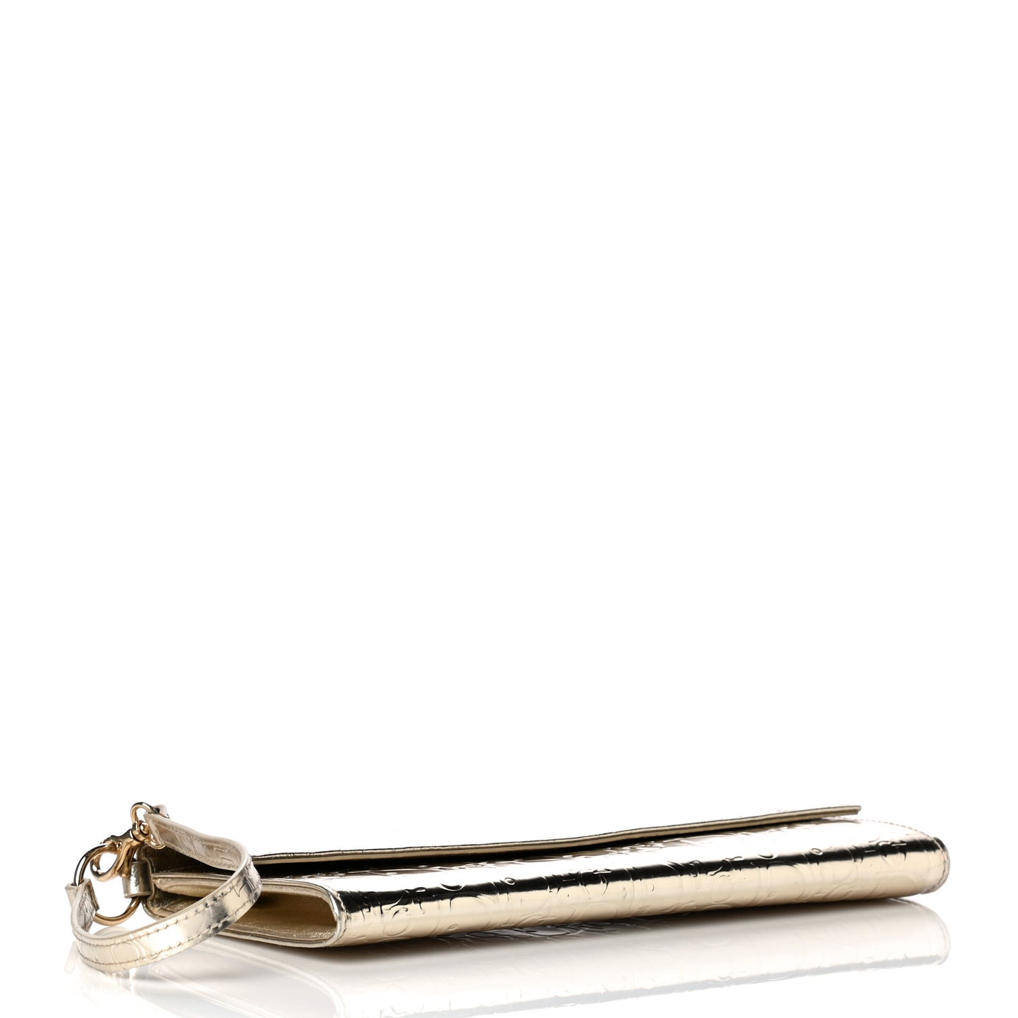 Metallic Patent Ultimate Wristlet Gold