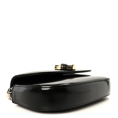 Gucci Shiny Calfskin Small Bamboo Night Bag Black 4 of 10