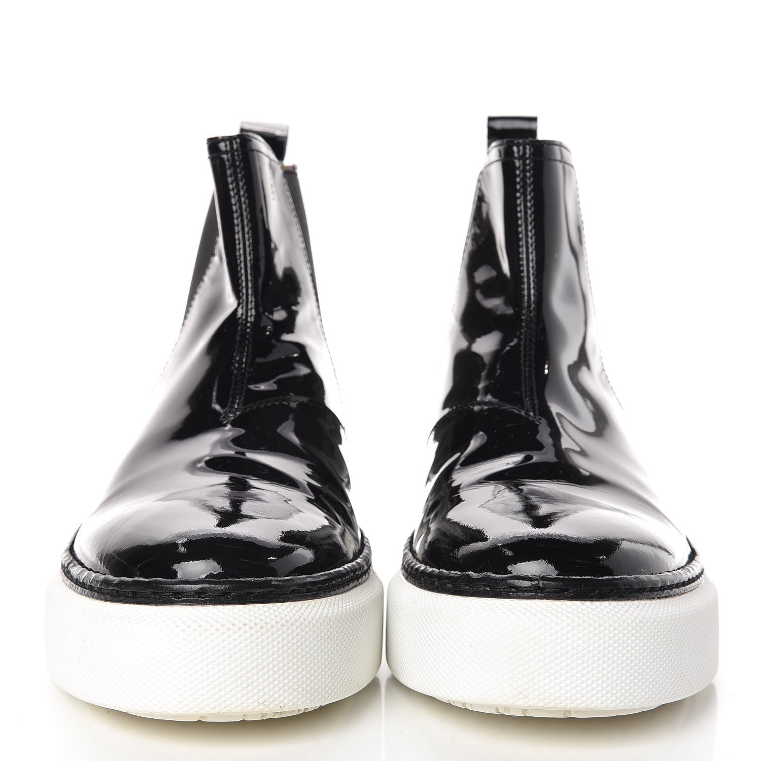 Hermes Patent Slip On Sneaker Boots 36.5 Black 2 of 10