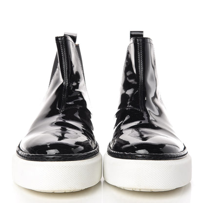 Hermes Patent Slip On Sneaker Boots 36.5 Black 2 of 10