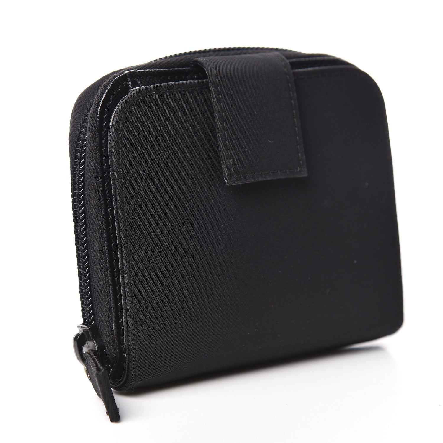 Prada Tessuto Nylon Compact Zip Around Wallet Black 3 of 9