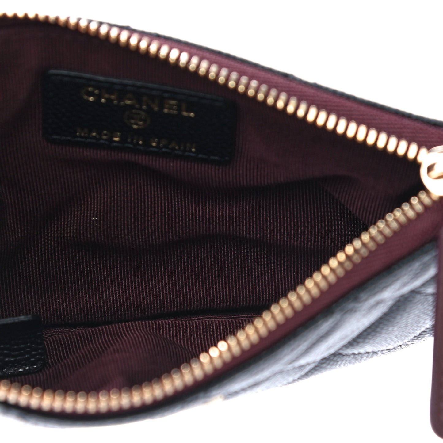Caviar Quilted Small Cosmetic Case Black