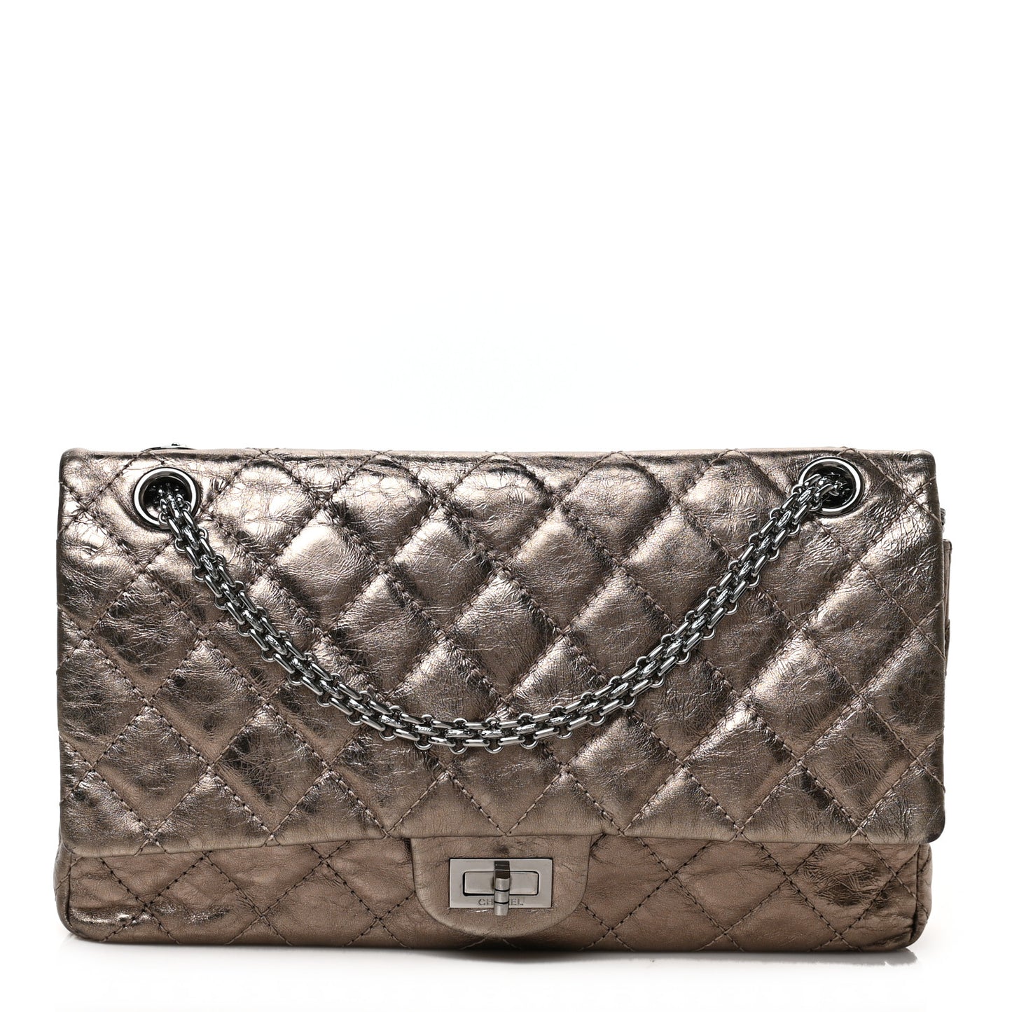 Metallic Aged Calfskin Quilted 2.55 Reissue 226 Flap Gold