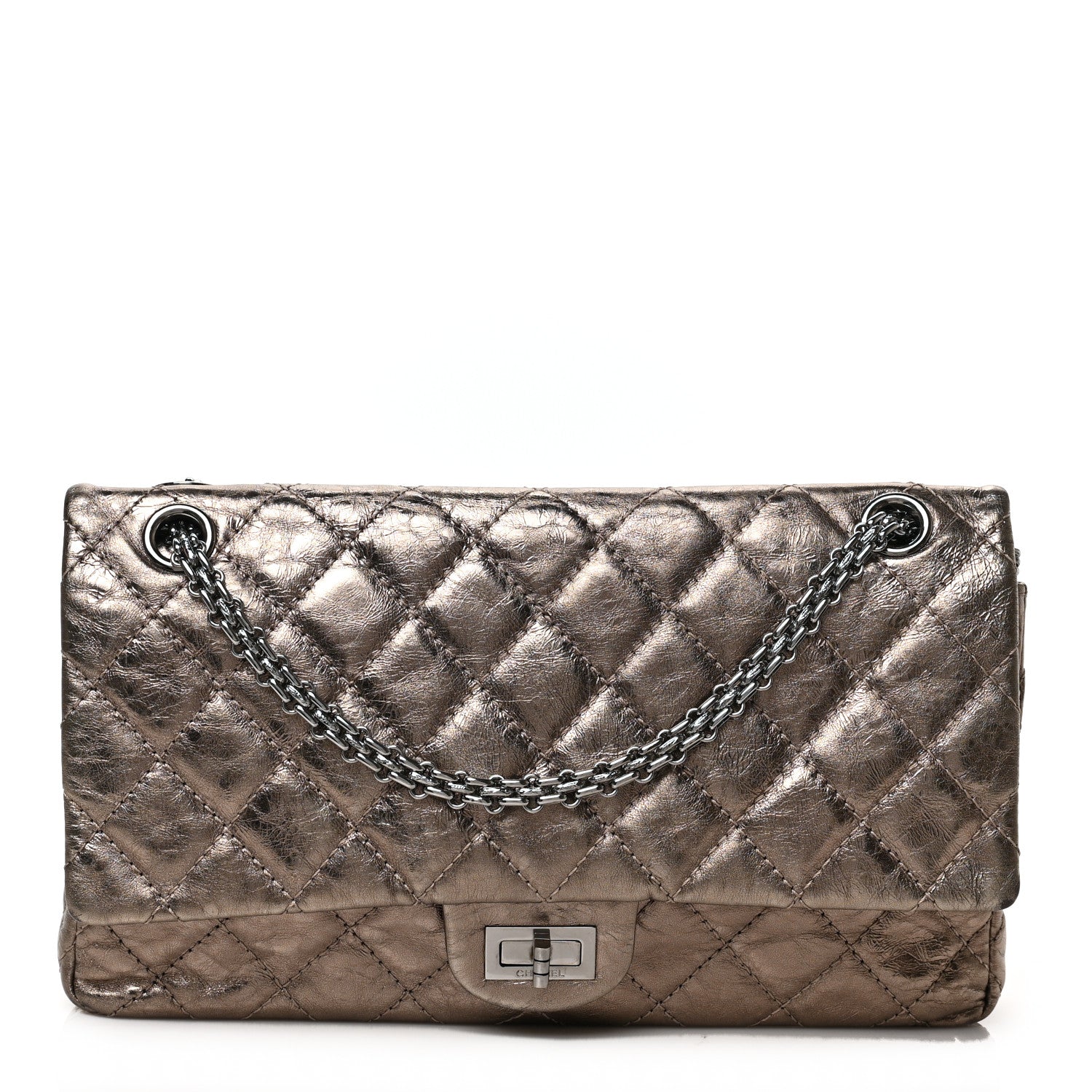 Chanel Metallic Aged Calfskin Quilted 2.55 Reissue 226 Flap Gold 1 of 9