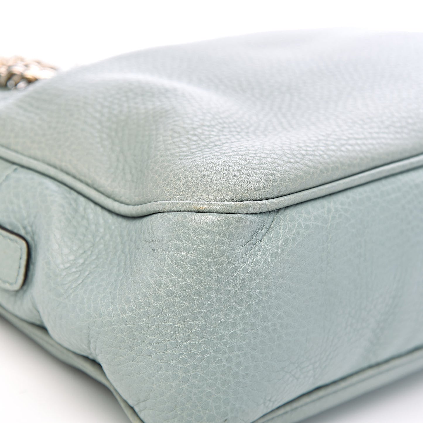 Pebbled Calfskin Small Soho Bowler Light Blue