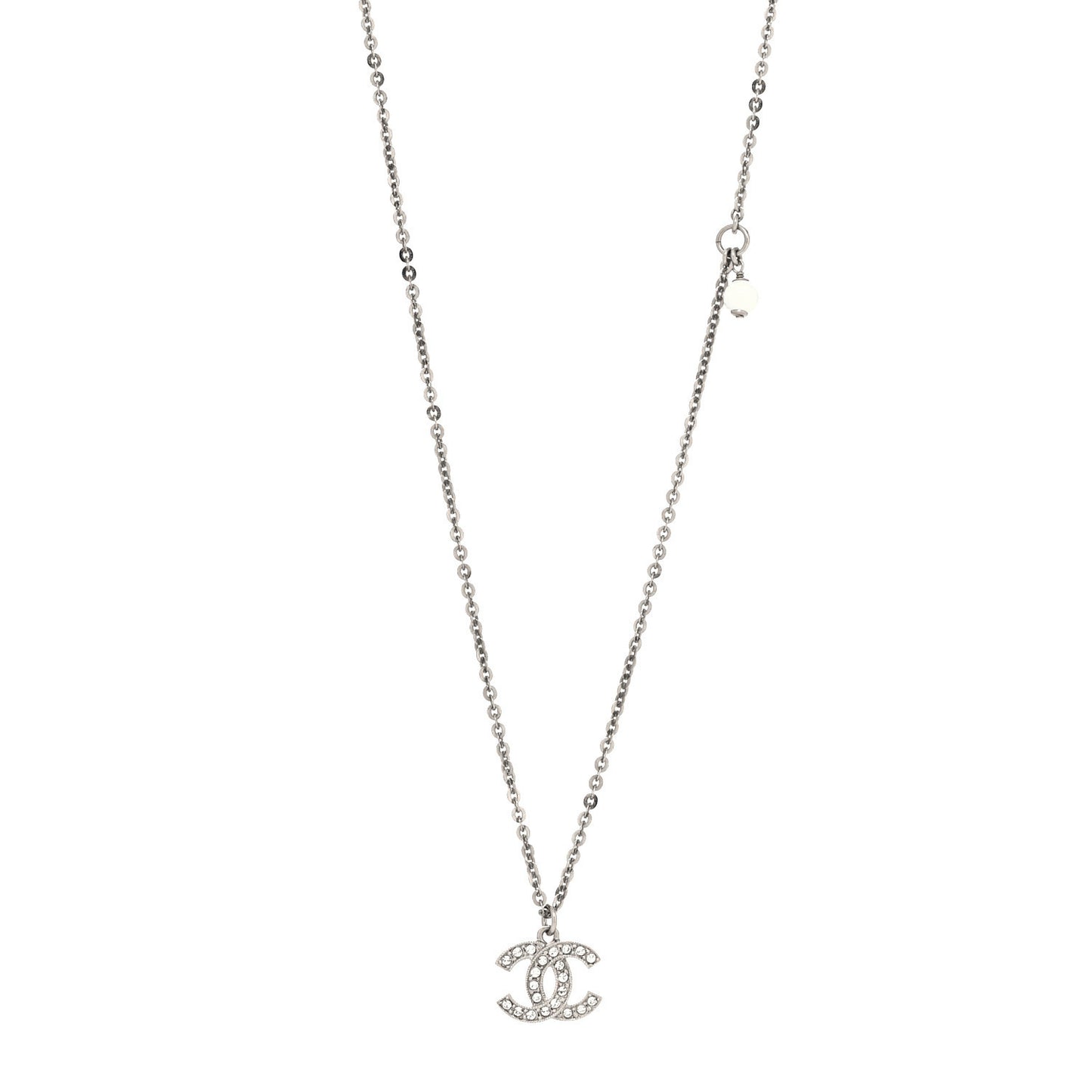 Crystal Timeless CC Necklace Silver
