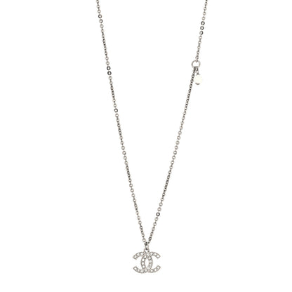Chanel Crystal Timeless CC Necklace Silver 1 of 5