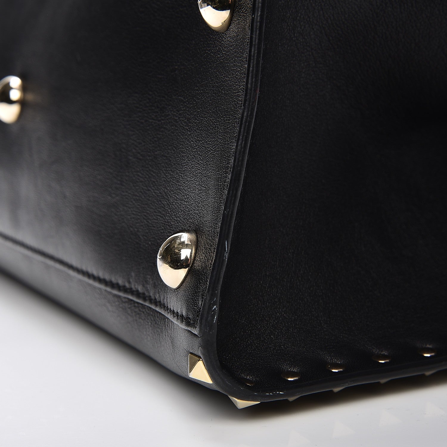 Valentino Garavani Vitello Rockstud Dome Shopper Black 9 of 16