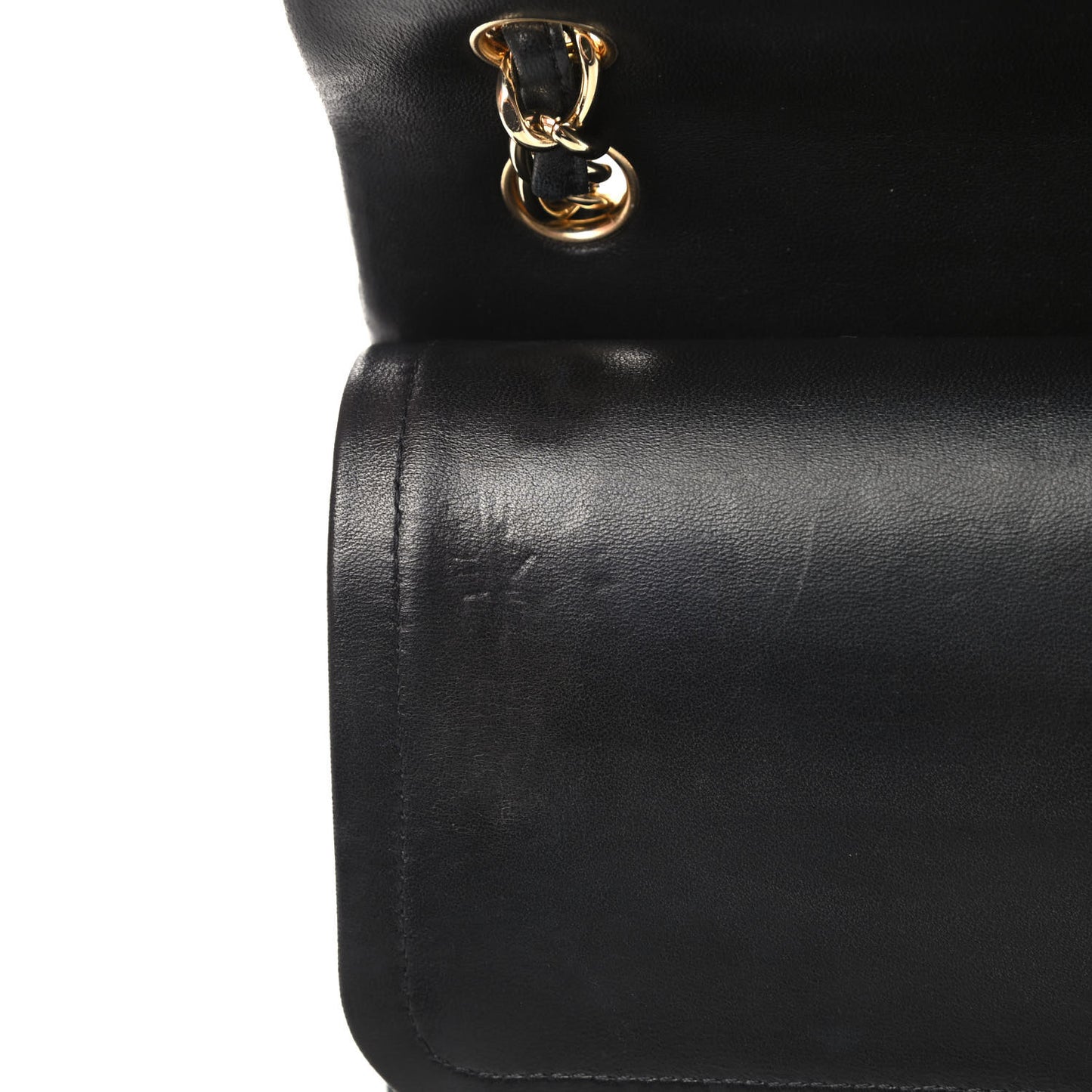 Lambskin Quilted Jumbo Double Flap Black