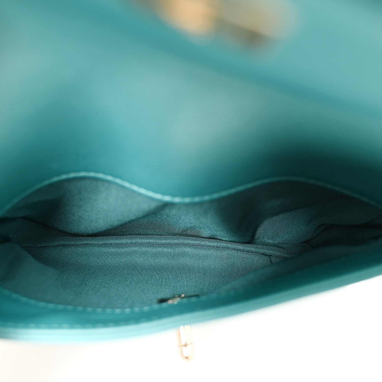 Chanel Metallic Calfskin Flap Chain Waist Bag Turquoise 6 of 11