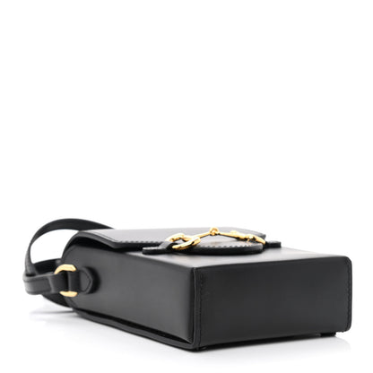 Gucci Boarded Plutone Calfskin Mini Horsebit 1955 Crossbody Bag Black 4 of 11