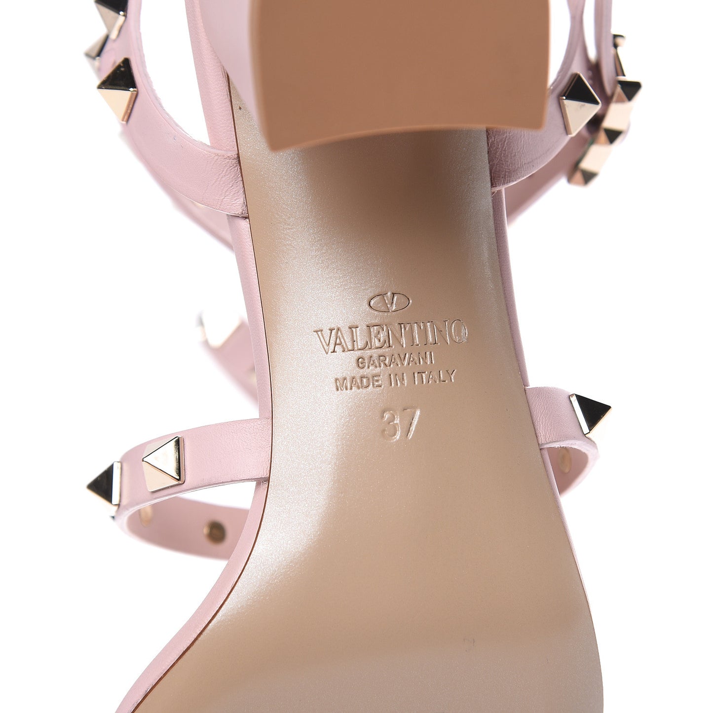 Calfskin Rockstud 60mm City Sandals 37 Water Rose