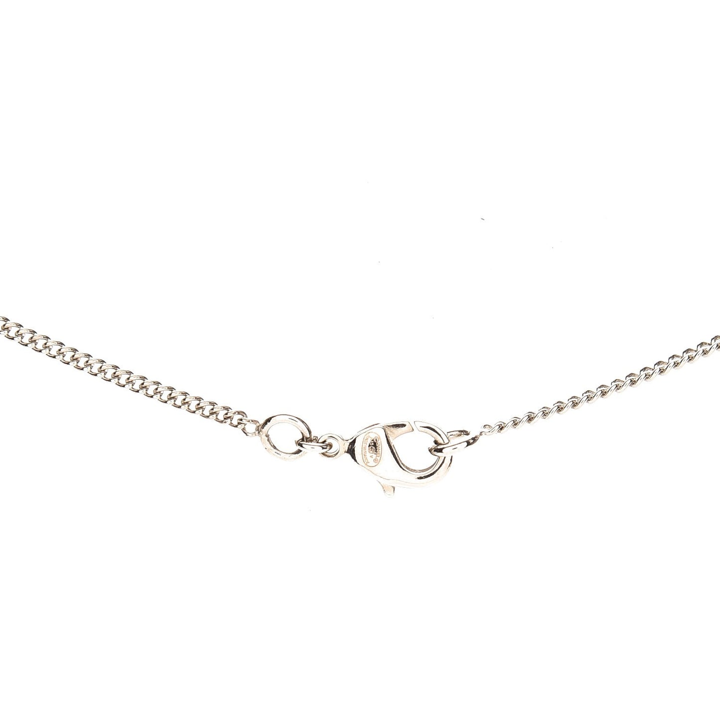 Baguette Crystal CC Necklace Silver
