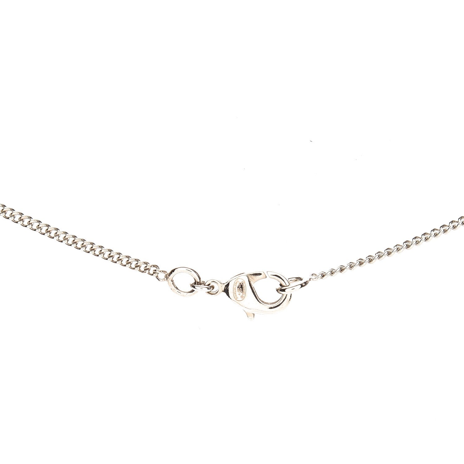 Chanel Baguette Crystal CC Necklace Silver 4 of 4