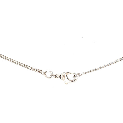 Chanel Baguette Crystal CC Necklace Silver 4 of 4