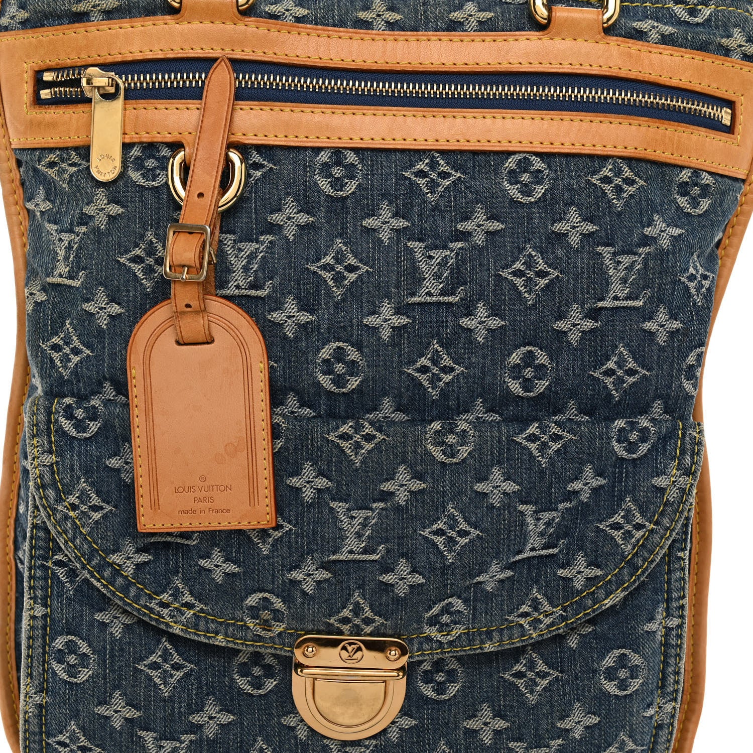 Louis Vuitton Monogram Denim Sac Plat Blue 7 of 14