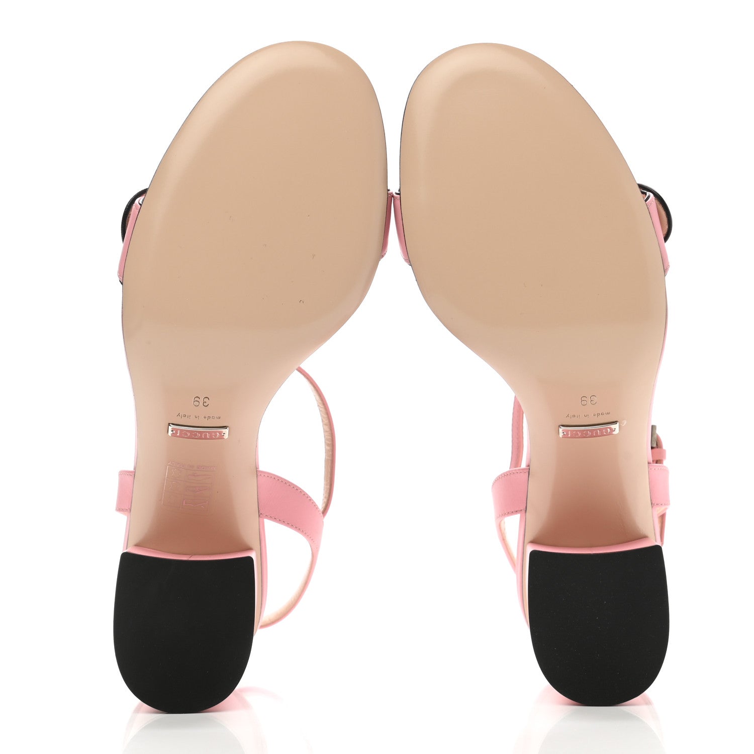 Gucci Lifford Calfskin GG Marmont Ankle Wrap 75mm Sandals 39 Wild Rose 6 of 10