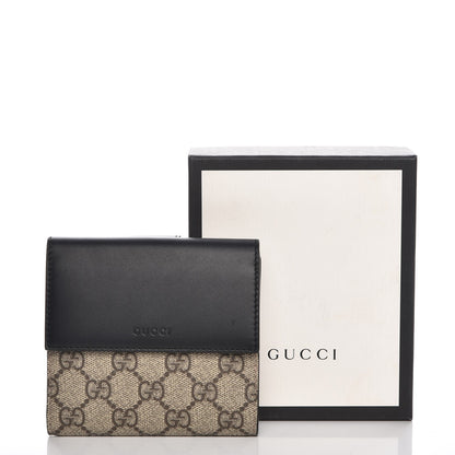 Gucci GG Supreme Monogram French Flap Wallet Black 8 of 8