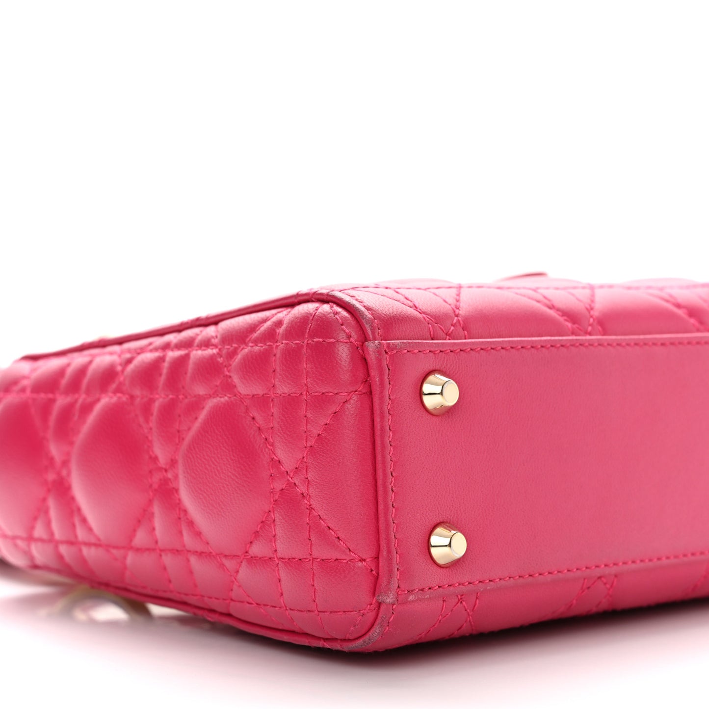 Lambskin Cannage Mini Lady Hot Pink