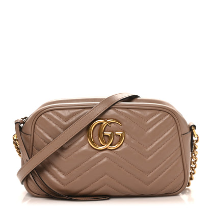 Gucci Calfskin Matelasse Small GG Marmont Chain Shoulder Bag Porcelain Rose 1 of 10
