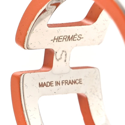 Hermes Palladium H en Rond Scarf Ring Orange 3 of 3