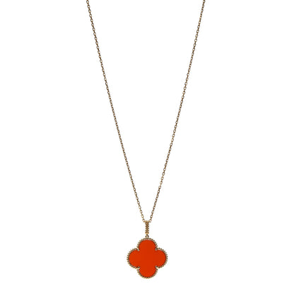 Van Cleef & Arpels 18K Yellow Gold Carnelian Magic Alhambra Long Necklace 1 of 6