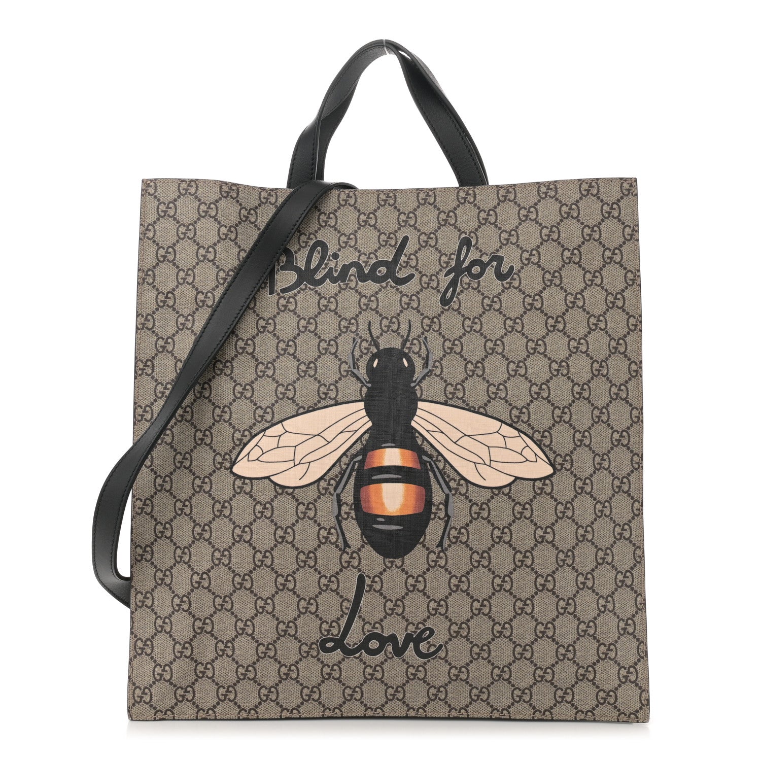Gucci GG Supreme Monogram L'Aveugle Par Amour Print Vertical Tote Black 1 of 10