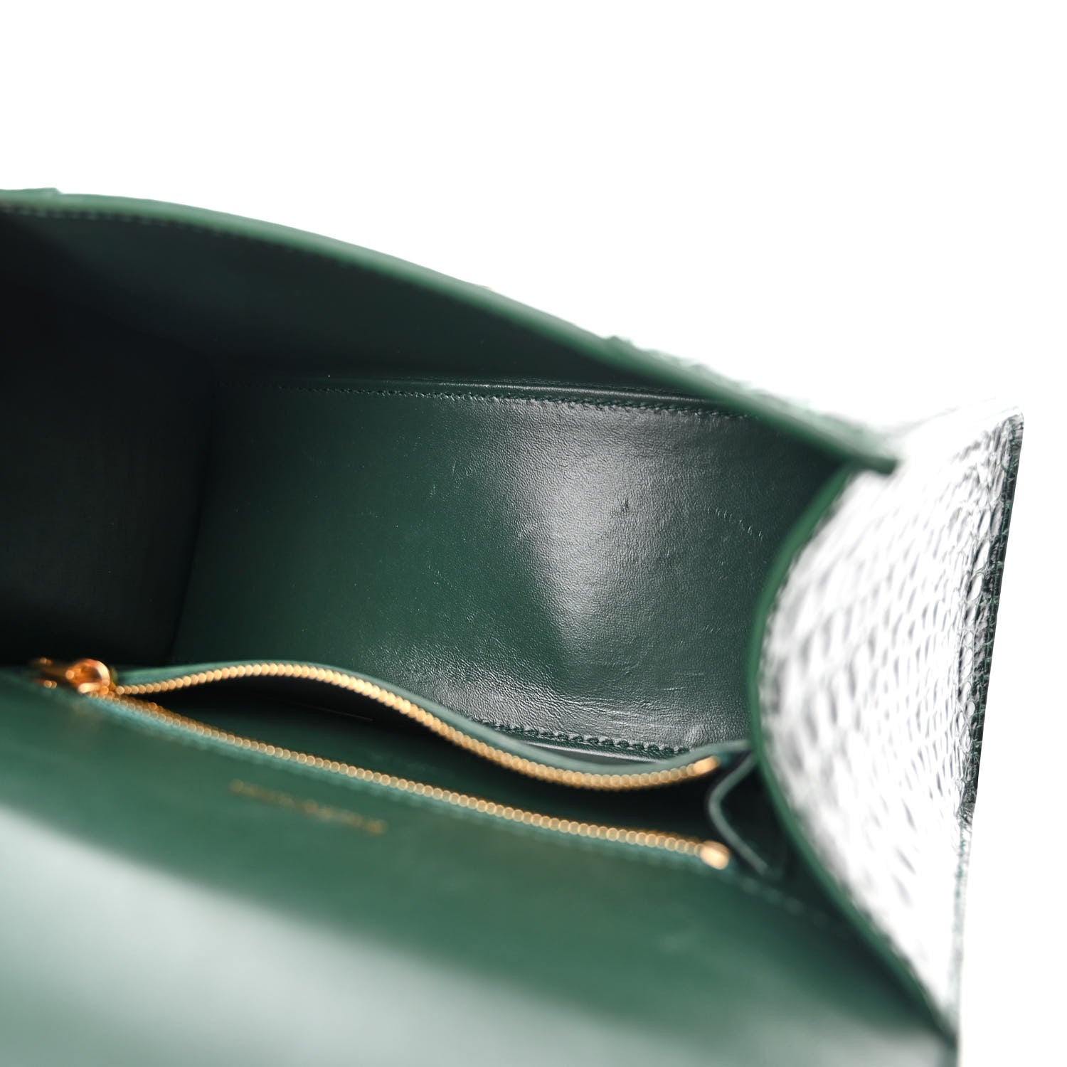 Balenciaga Shiny Calfskin Crocodile Embossed Small Hourglass Top Handle Bag Forest Green 5 of 12