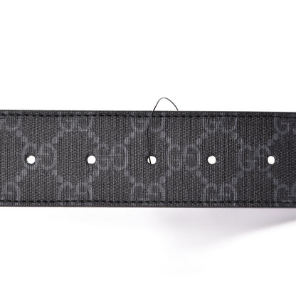 Gucci GG Supreme Monogram Selleria Calfskin Interlocking G 40mm Belt 100 40 Black Grey 5 of 6