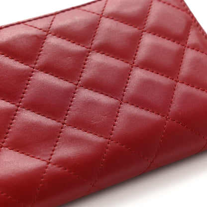 Chanel Calfskin Quilted Cambon Zip Around Organizer Wallet Red 12 of 14