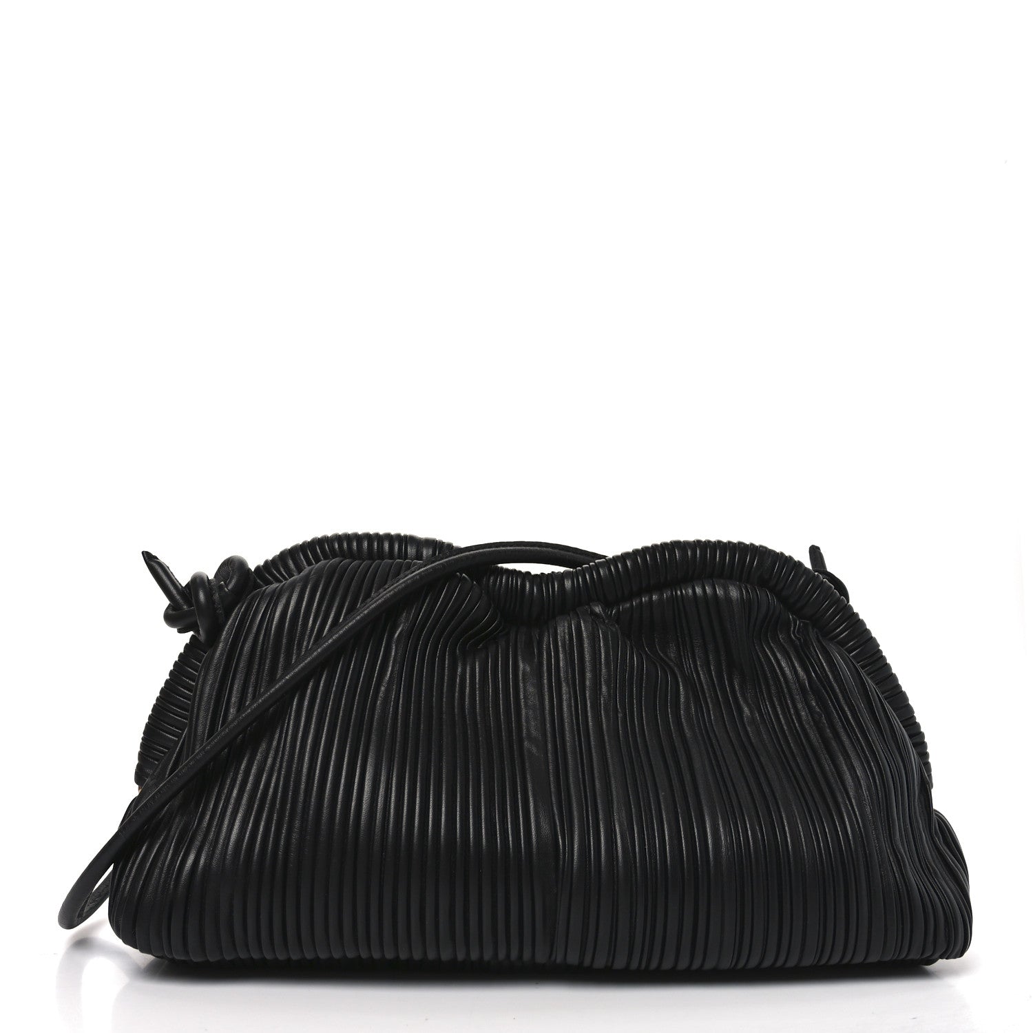 Mansur Gavriel Lambskin Pleated Cloud Oversized Clutch Black 1 of 9