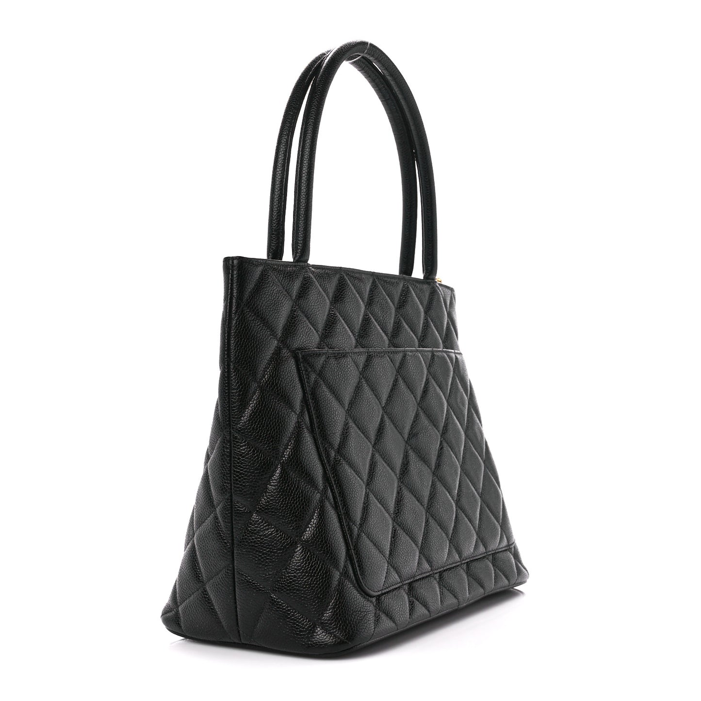 Caviar Quilted Medallion Tote Black