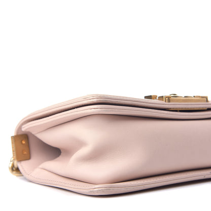 Chanel Caviar Suede Calfskin Chevron Quilted Small Boy Flap Light Pink 8 of 9
