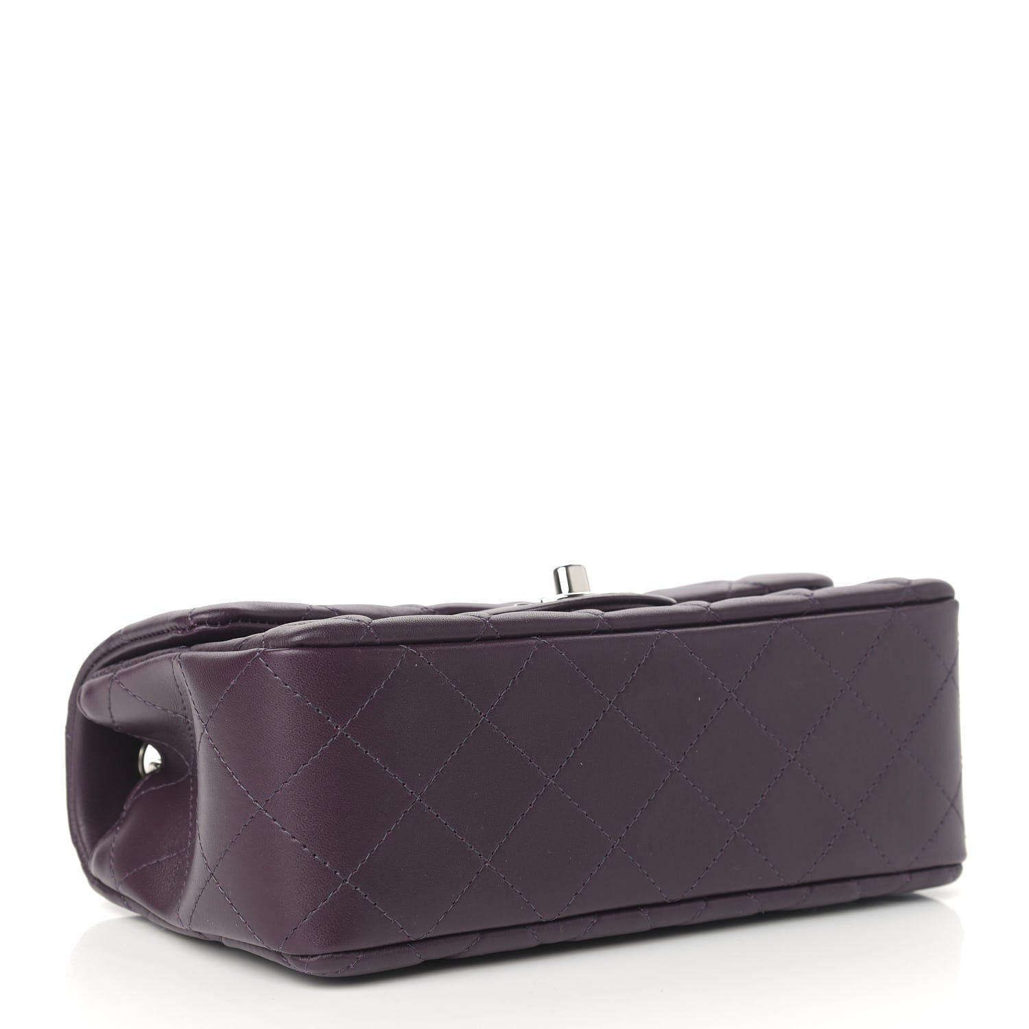 Chanel Lambskin Quilted Mini Rectangular Flap Dark Purple 3 of 9