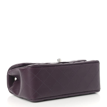 Chanel Lambskin Quilted Mini Rectangular Flap Dark Purple 3 of 9
