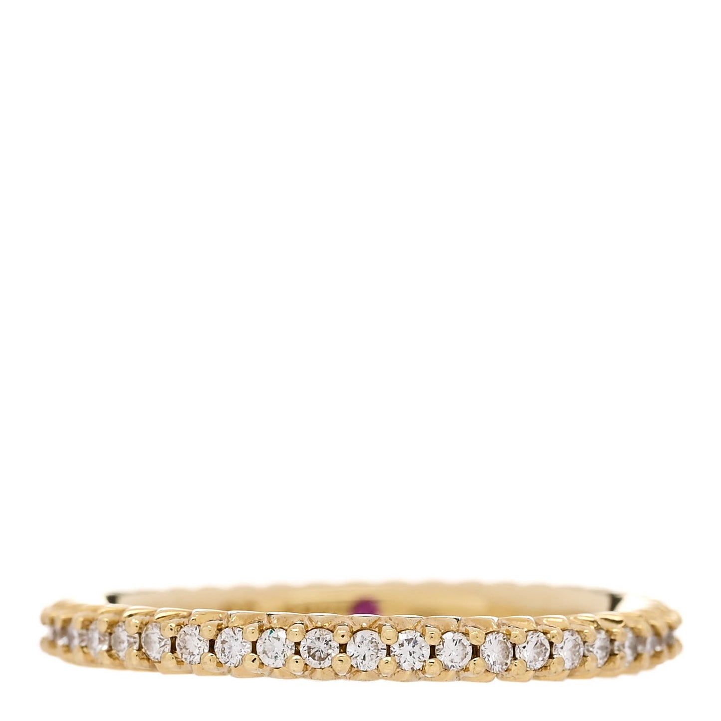 18K Yellow Gold Diamond Micro Pave Eternity Band Ring 52 6