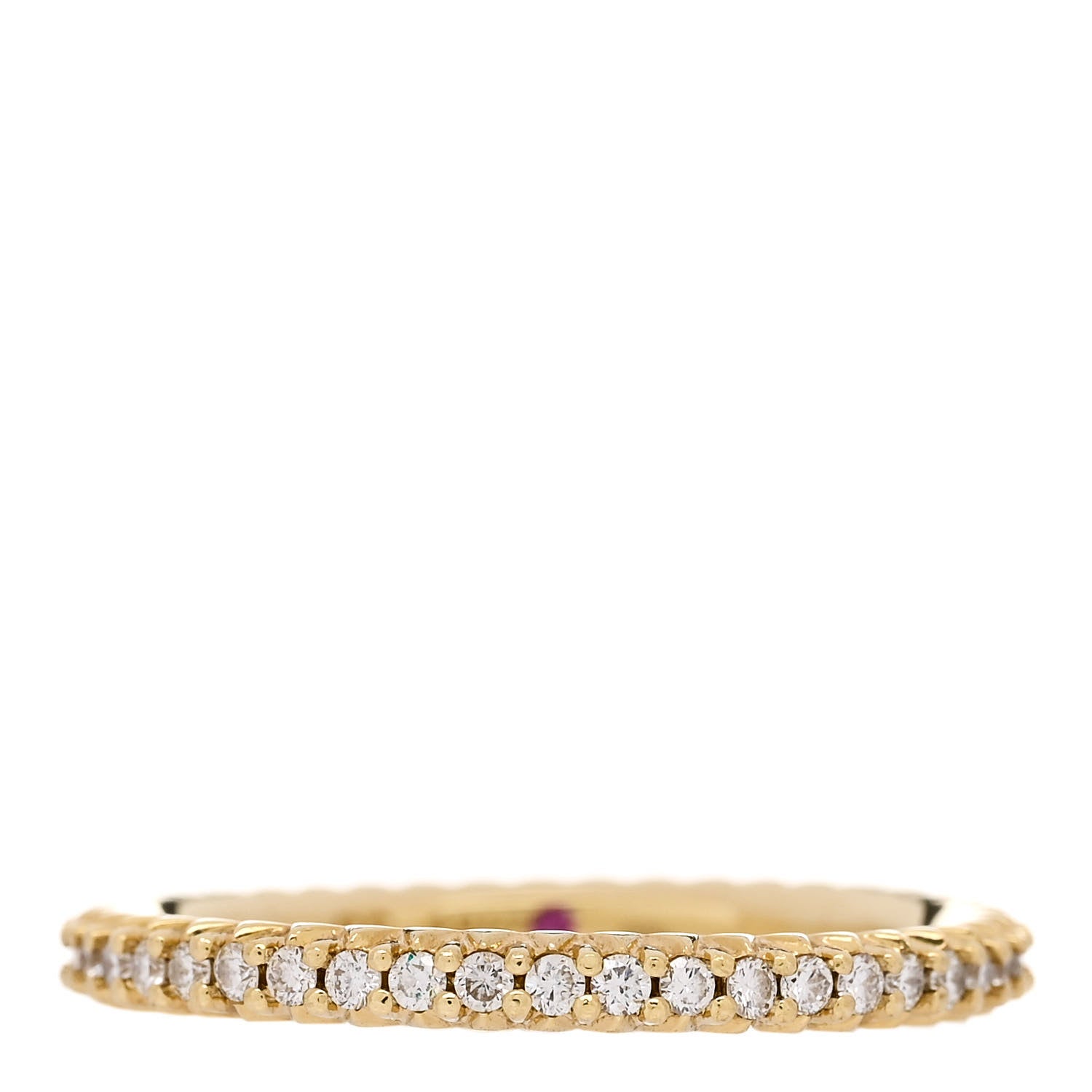 Roberto Coin 18K Yellow Gold Diamond Micro Pave Eternity Band Ring 52 6 1 of 4