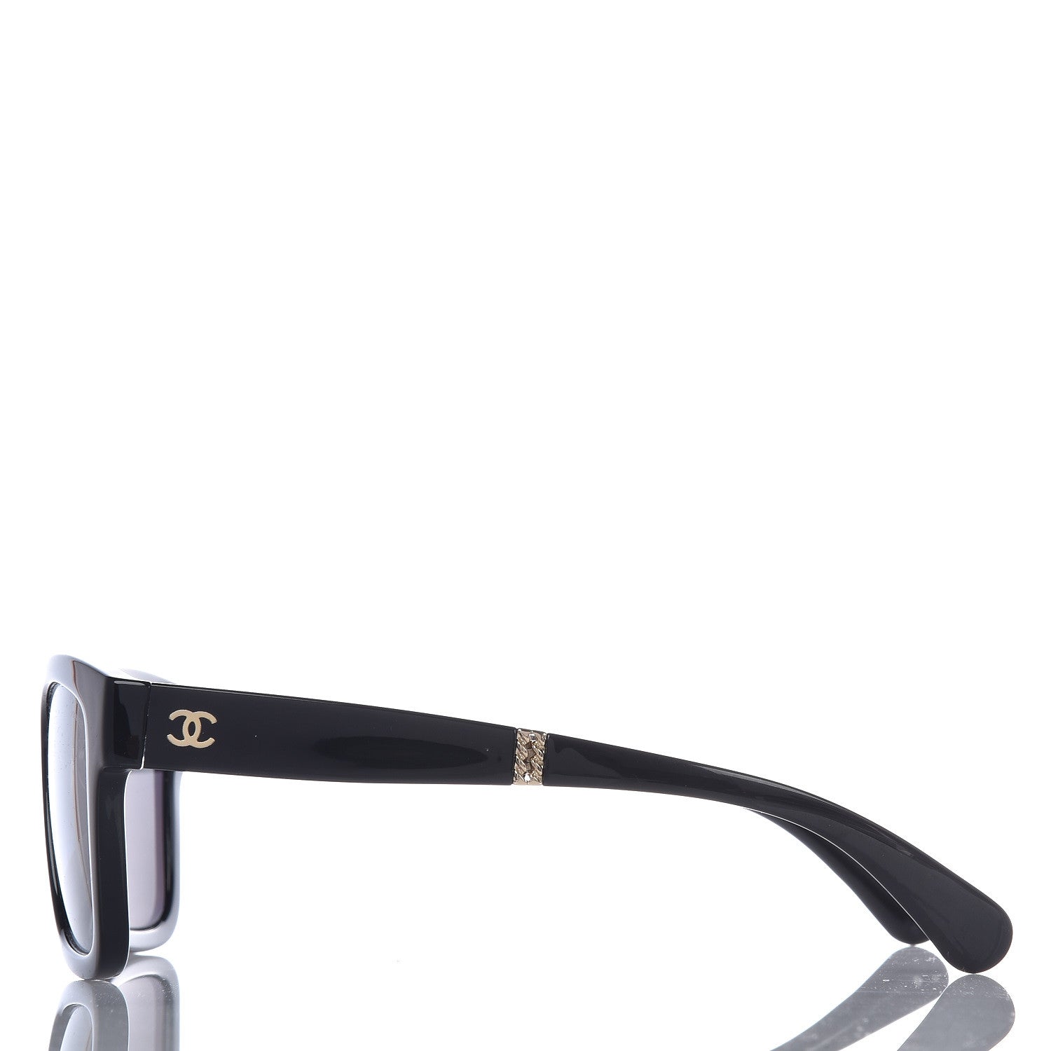 Chanel Nylon Metal Square Polarized Folding Sunglasses 6053 Black 3 of 10