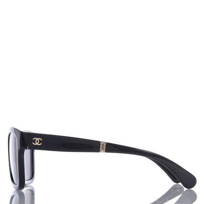 Chanel Nylon Metal Square Polarized Folding Sunglasses 6053 Black 3 of 10