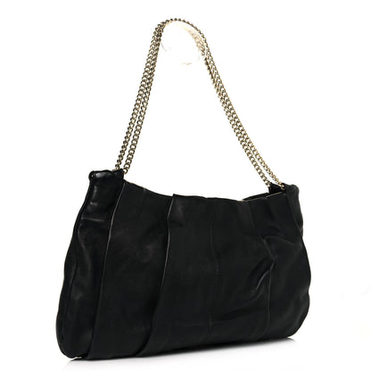 Christian Louboutin Calfskin Pleated Chain Hobo Black 3 of 12