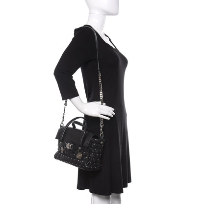 Versace Nappa Trapuntata Triangle Quilted Studded Bag Black 2 of 12