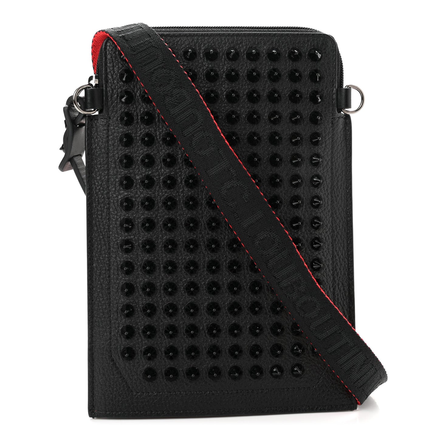 Empire Calfskin Spikes Loubilab Clutch Black