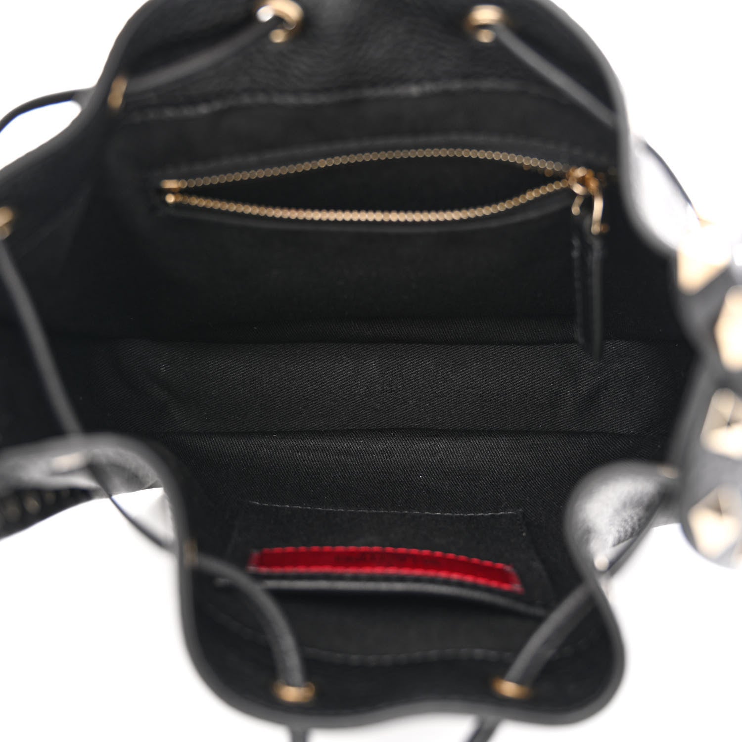 Valentino Garavani Grained Calfskin Rockstud Bucket Bag Black 5 of 9