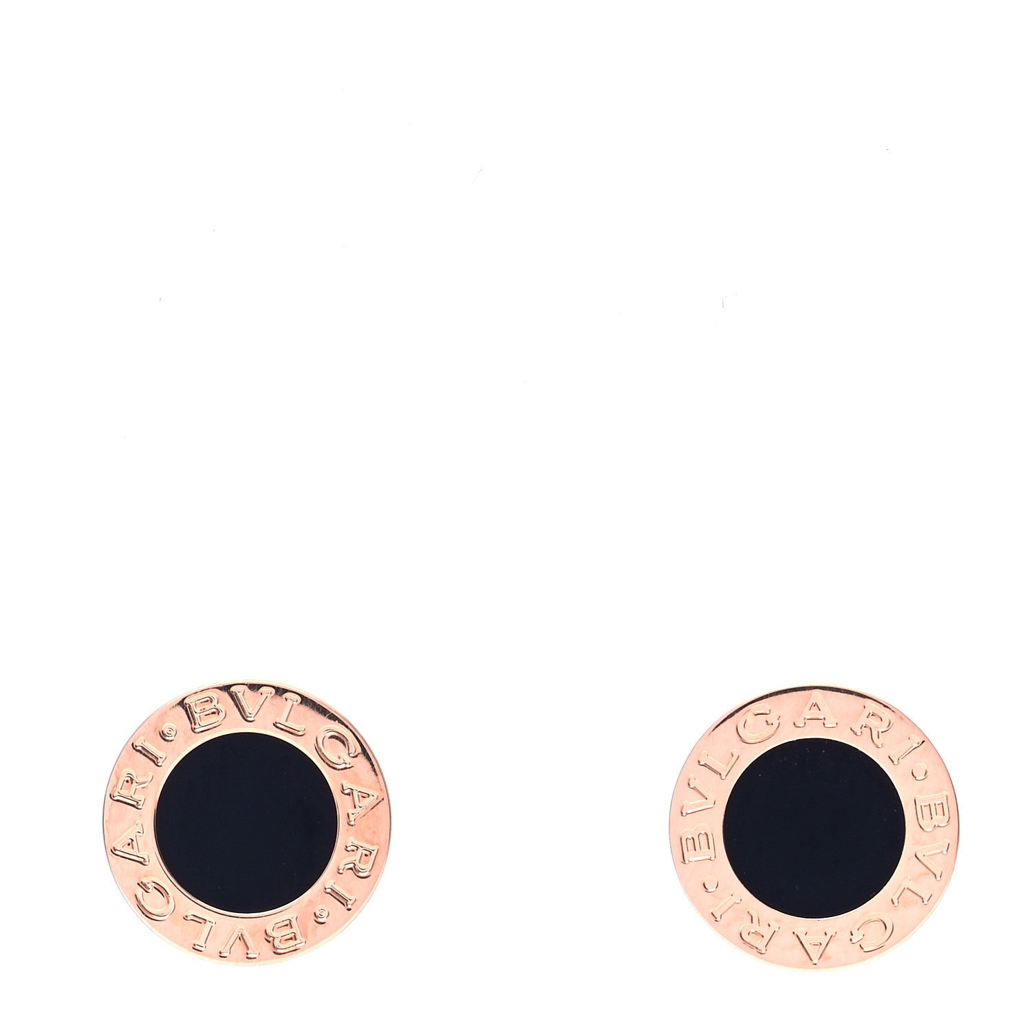 Bulgari 18K Rose Gold Black Onyx BVLGARI BVLGARI Stud Earrings 1 of 9