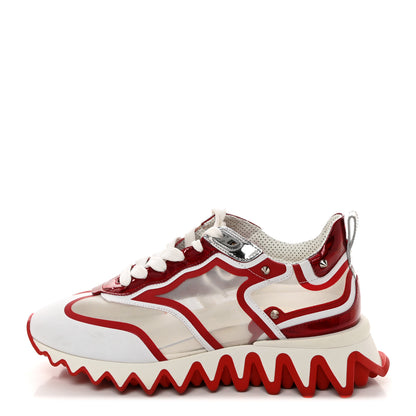 Christian Louboutin Transparent Mesh Patent Calfskin Sharkina Sneakers 37 White 1 of 7